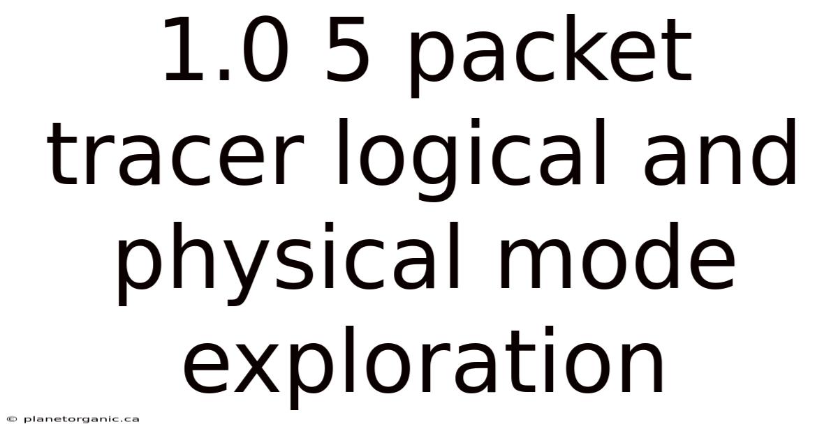 1.0 5 Packet Tracer Logical And Physical Mode Exploration