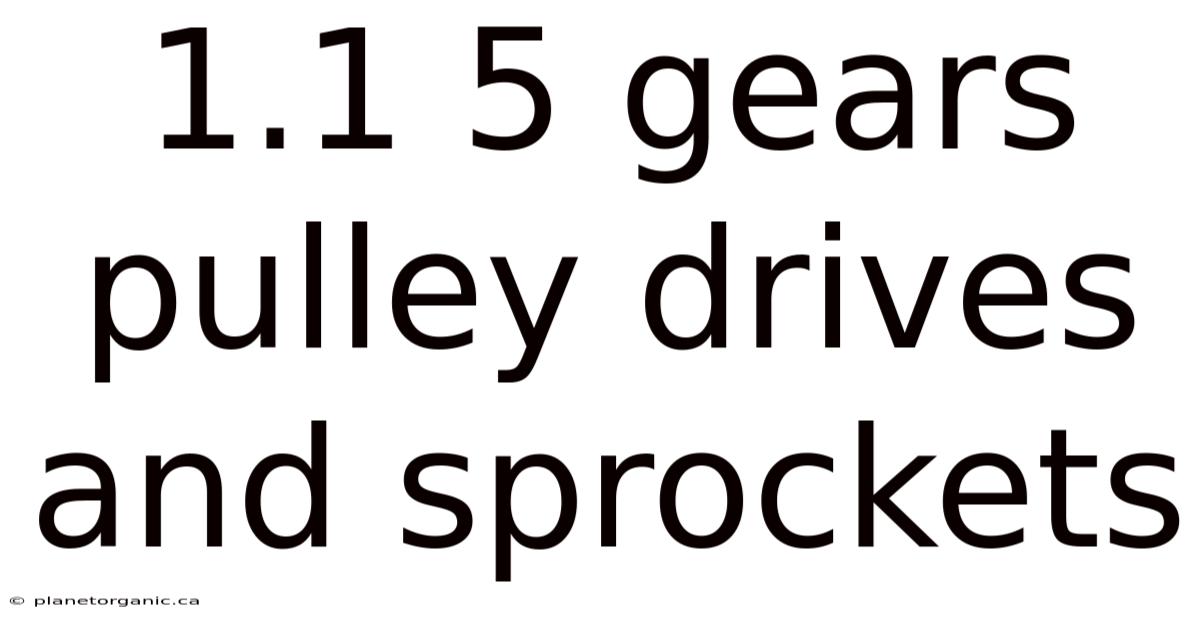 1.1 5 Gears Pulley Drives And Sprockets
