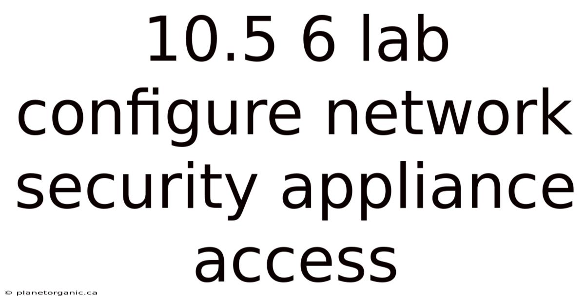 10.5 6 Lab Configure Network Security Appliance Access