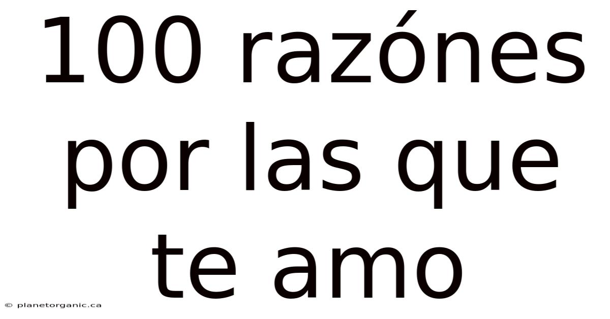 100 Razónes Por Las Que Te Amo