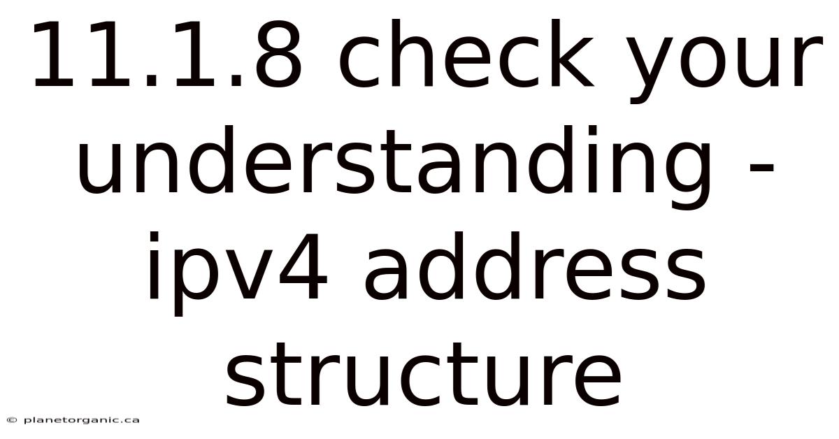 11.1.8 Check Your Understanding - Ipv4 Address Structure
