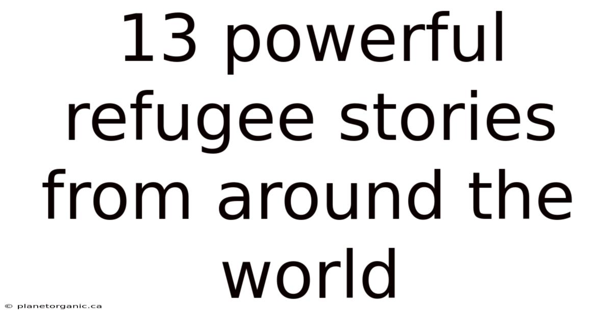 13 Powerful Refugee Stories From Around The World