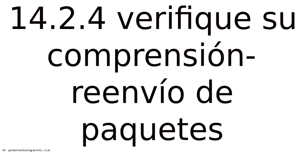 14.2.4 Verifique Su Comprensión-reenvío De Paquetes
