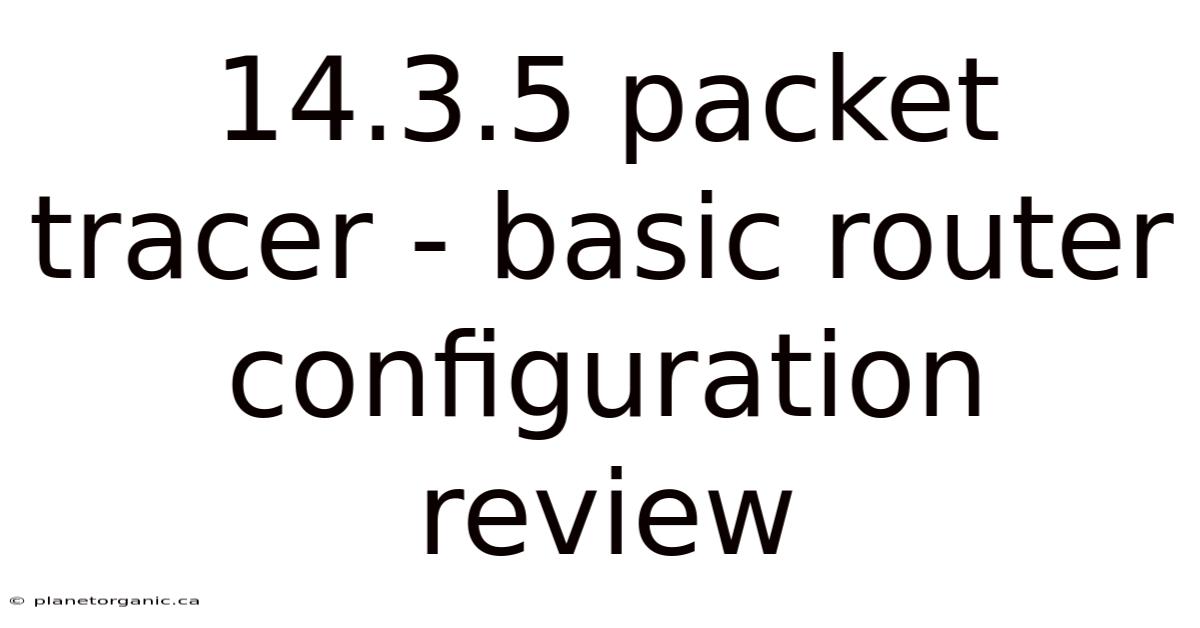 14.3.5 Packet Tracer - Basic Router Configuration Review