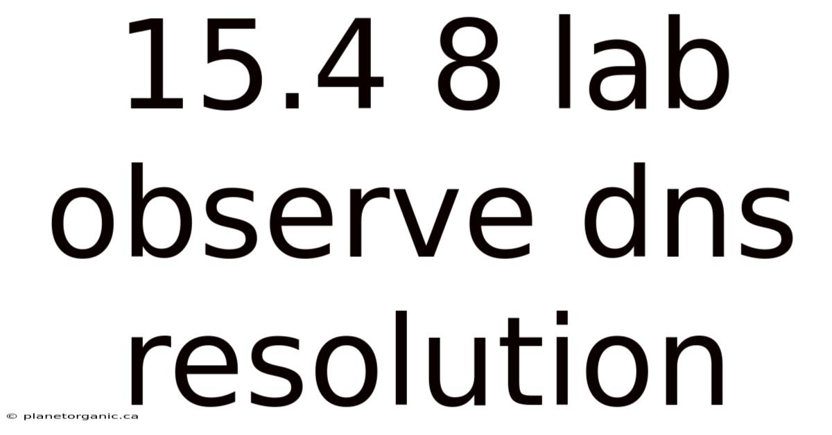 15.4 8 Lab Observe Dns Resolution