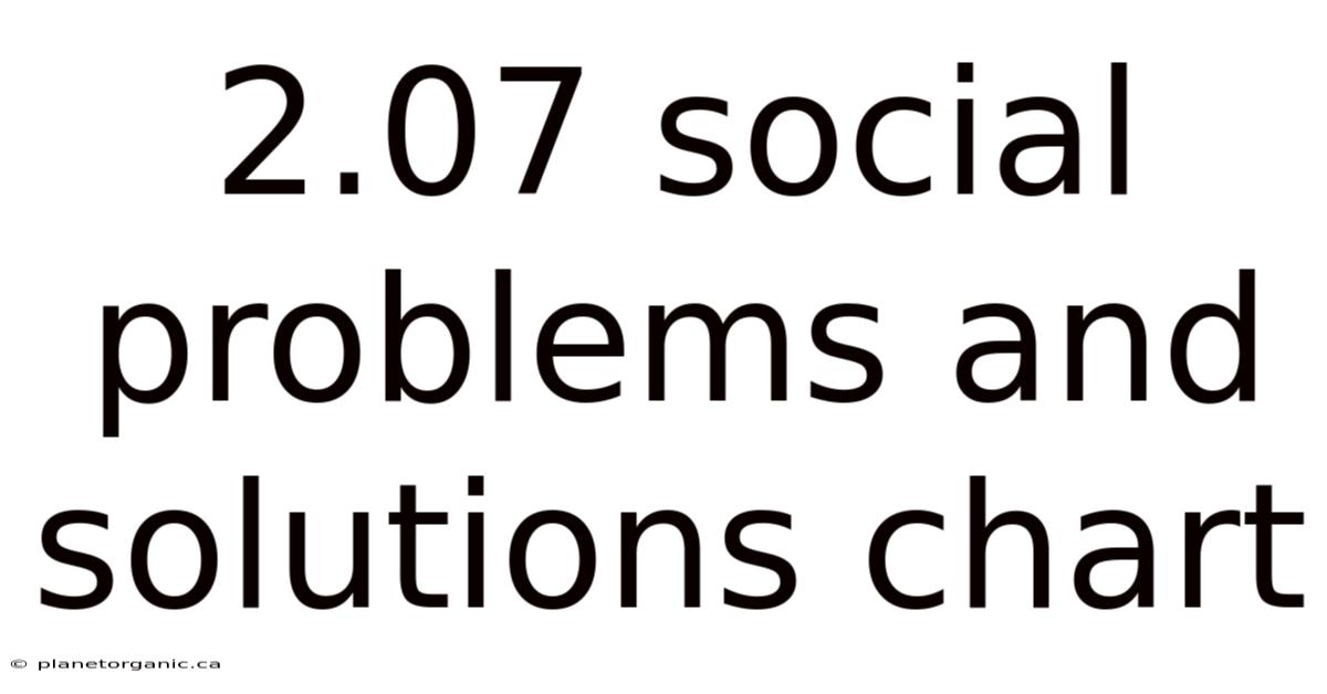 2.07 Social Problems And Solutions Chart