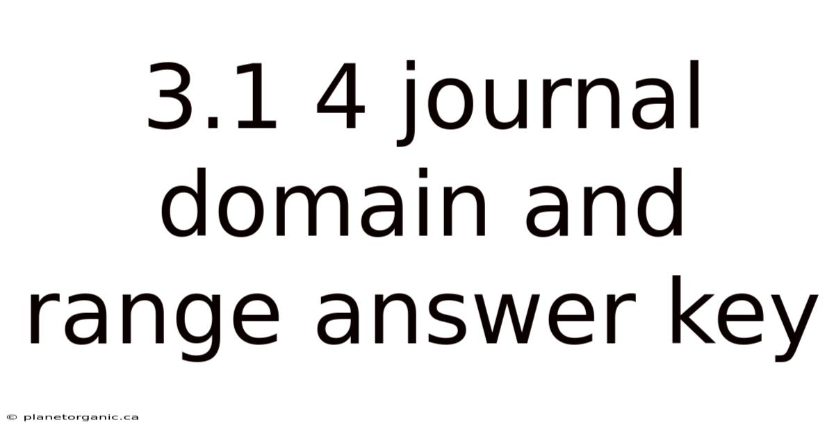 3.1 4 Journal Domain And Range Answer Key