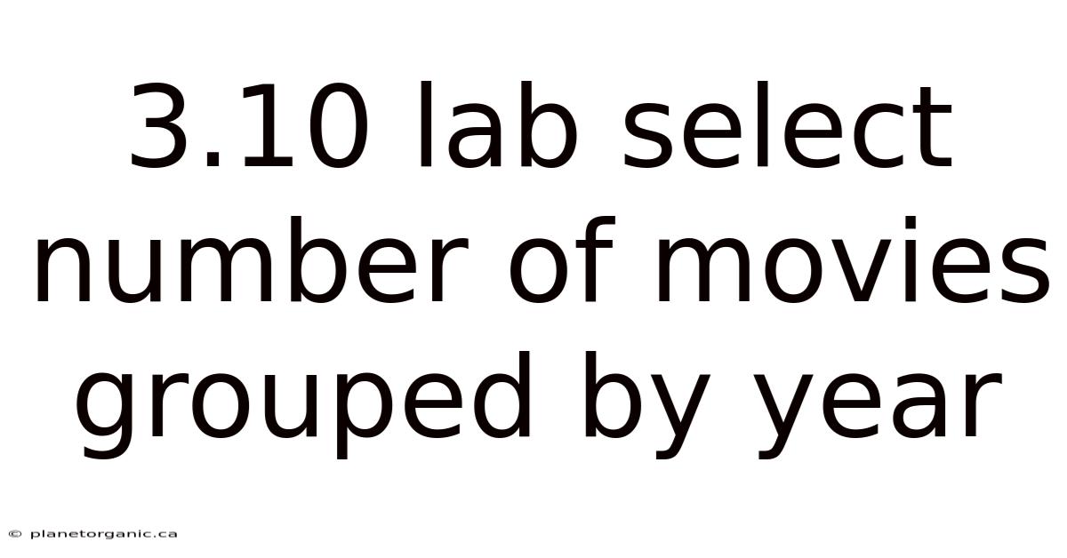 3.10 Lab Select Number Of Movies Grouped By Year