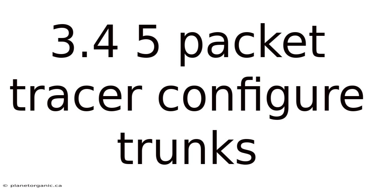 3.4 5 Packet Tracer Configure Trunks