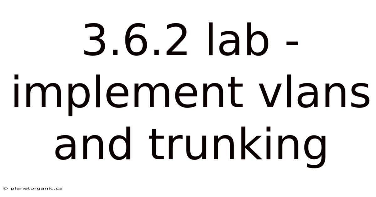 3.6.2 Lab - Implement Vlans And Trunking