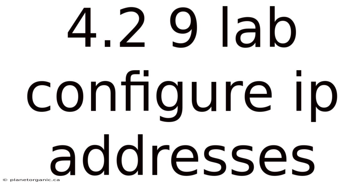 4.2 9 Lab Configure Ip Addresses