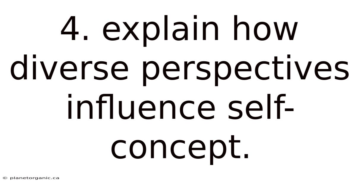 4. Explain How Diverse Perspectives Influence Self-concept.