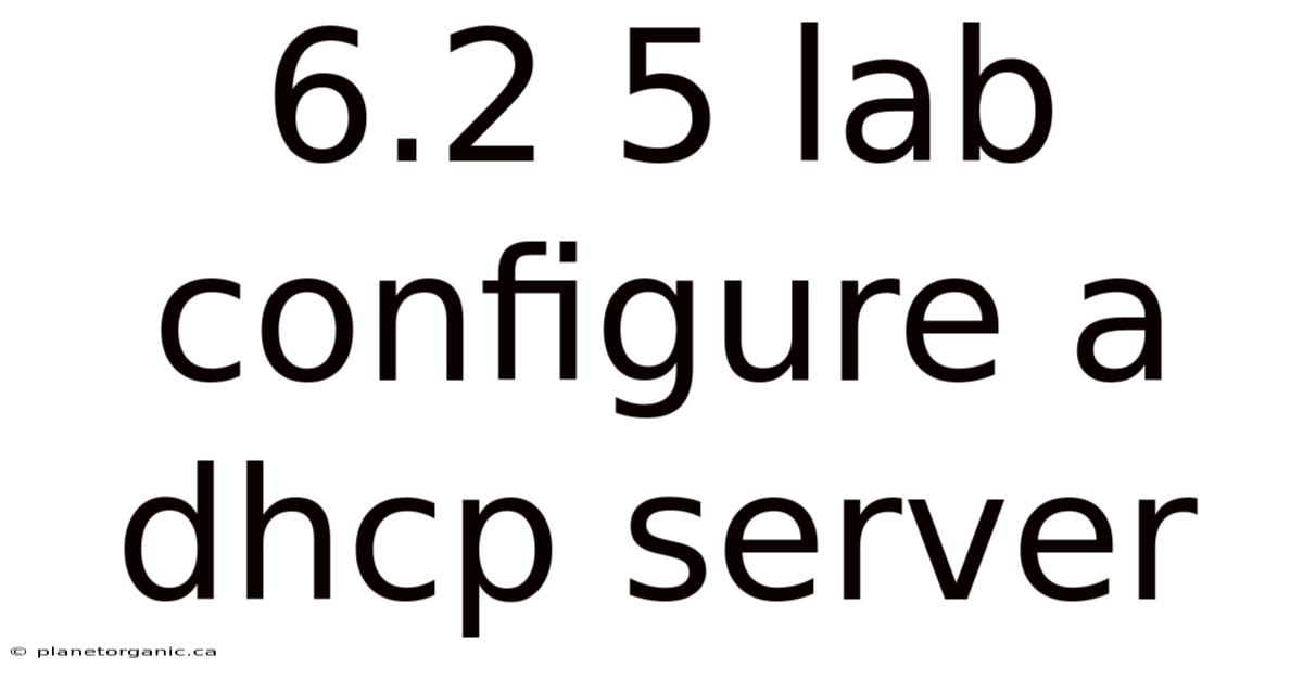 6.2 5 Lab Configure A Dhcp Server