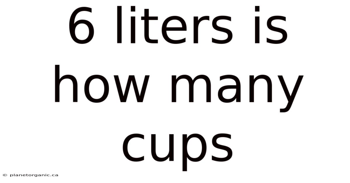 6 Liters Is How Many Cups