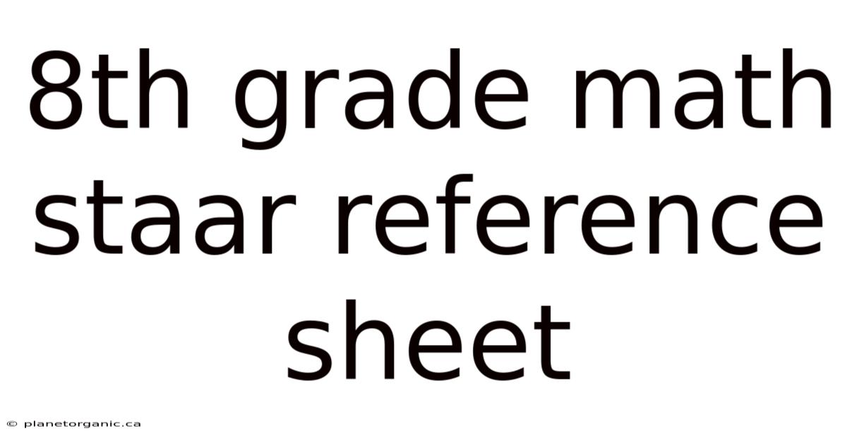 8th Grade Math Staar Reference Sheet