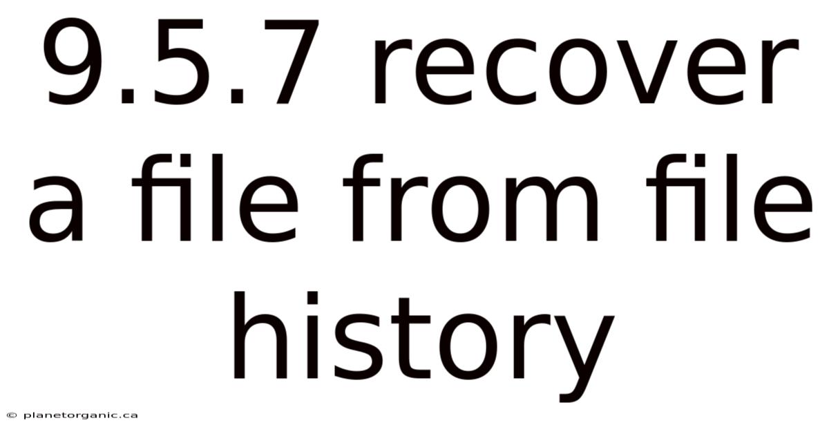 9.5.7 Recover A File From File History