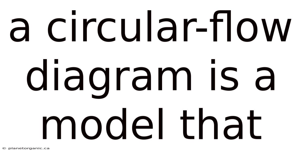 A Circular-flow Diagram Is A Model That
