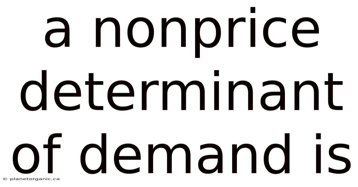 A Nonprice Determinant Of Demand Is