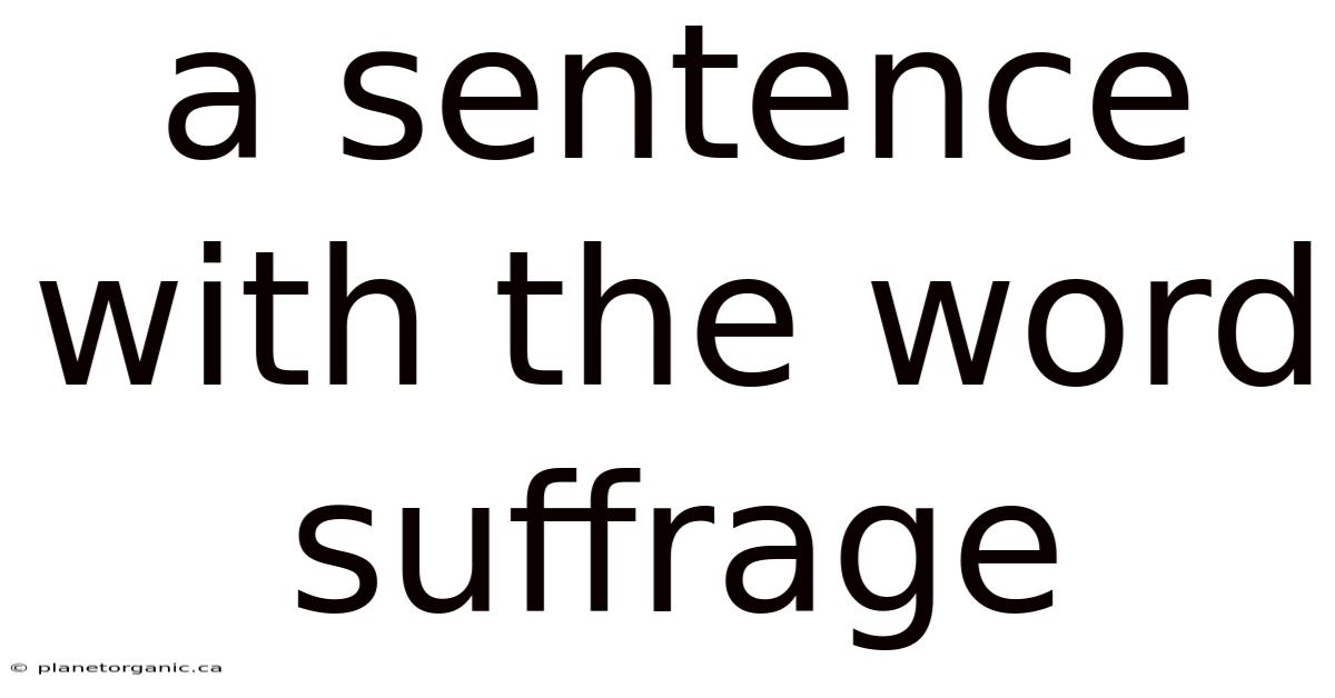 A Sentence With The Word Suffrage