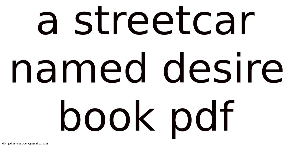 A Streetcar Named Desire Book Pdf
