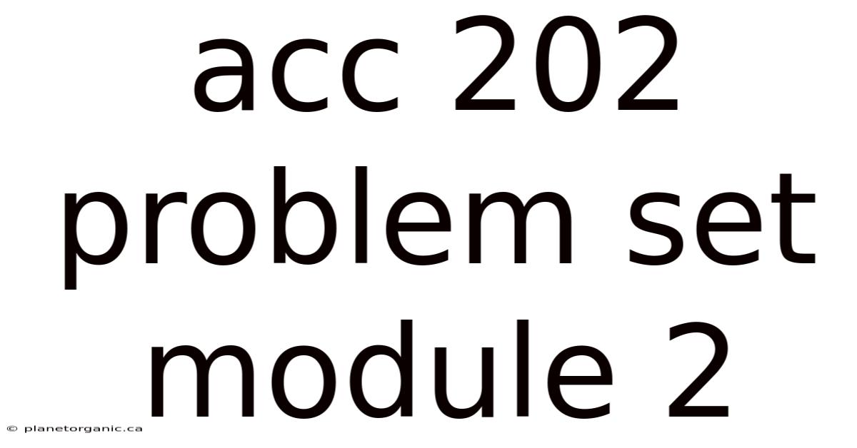 Acc 202 Problem Set Module 2