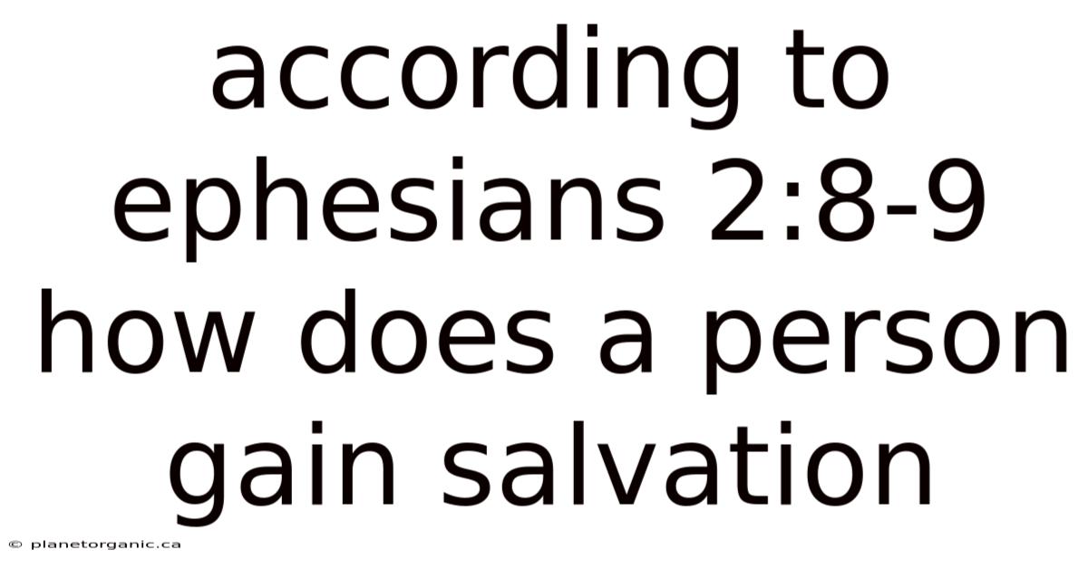 According To Ephesians 2:8-9 How Does A Person Gain Salvation