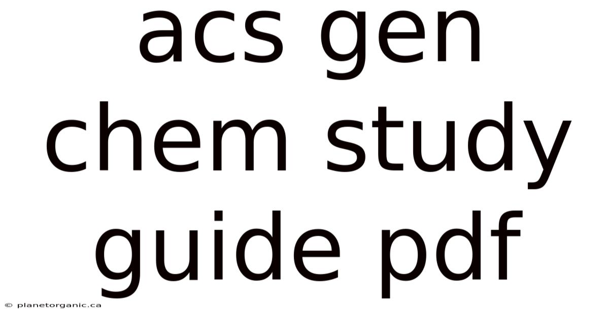 Acs Gen Chem Study Guide Pdf