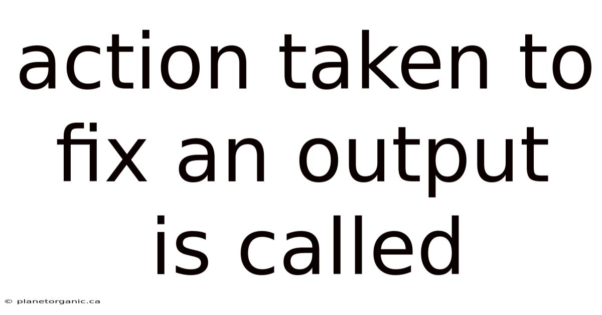 Action Taken To Fix An Output Is Called