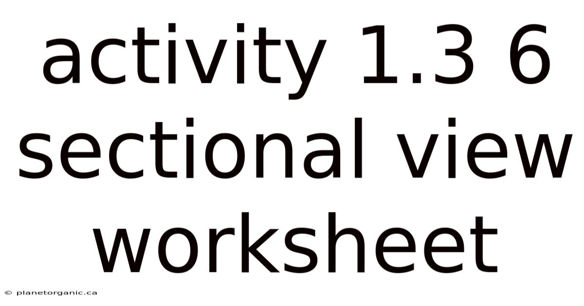 Activity 1.3 6 Sectional View Worksheet