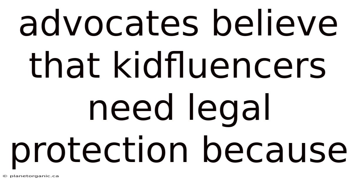 Advocates Believe That Kidfluencers Need Legal Protection Because