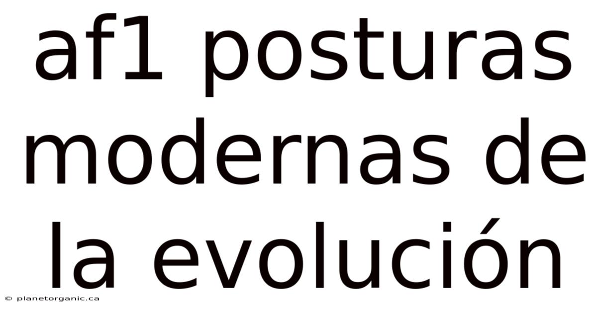 Af1 Posturas Modernas De La Evolución