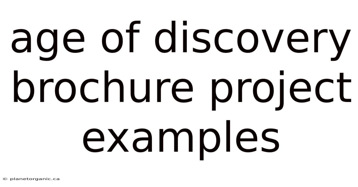 Age Of Discovery Brochure Project Examples