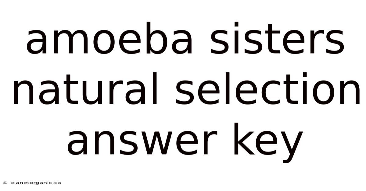 Amoeba Sisters Natural Selection Answer Key