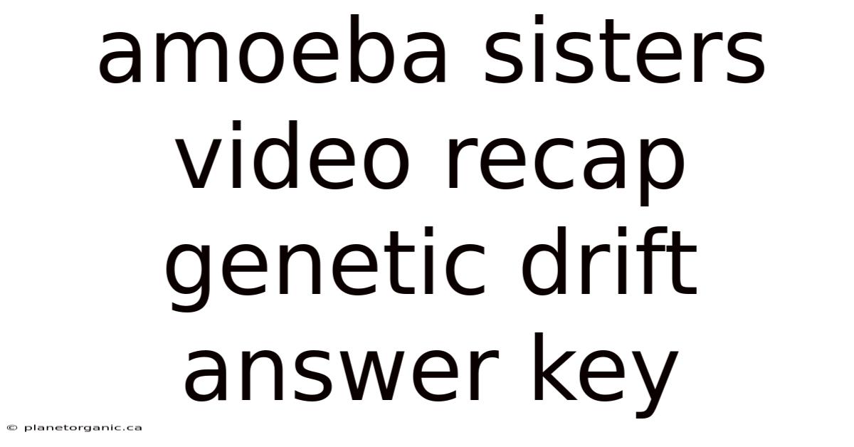 Amoeba Sisters Video Recap Genetic Drift Answer Key
