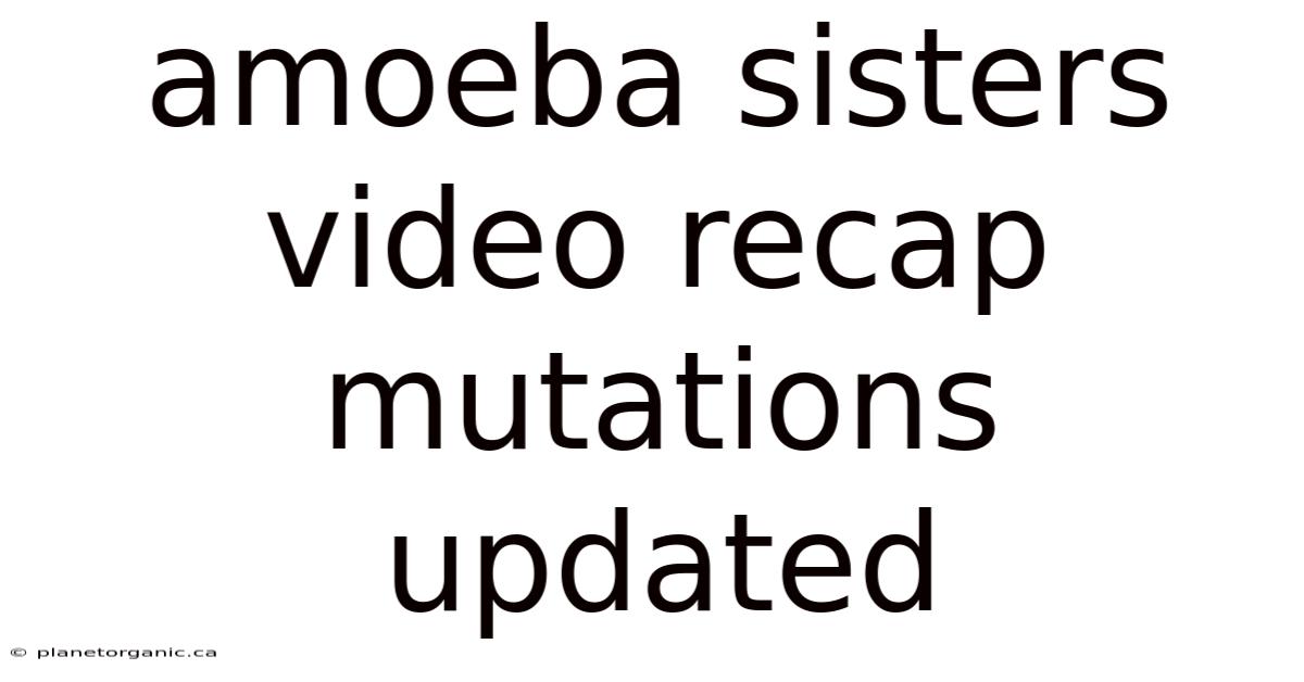 Amoeba Sisters Video Recap Mutations Updated