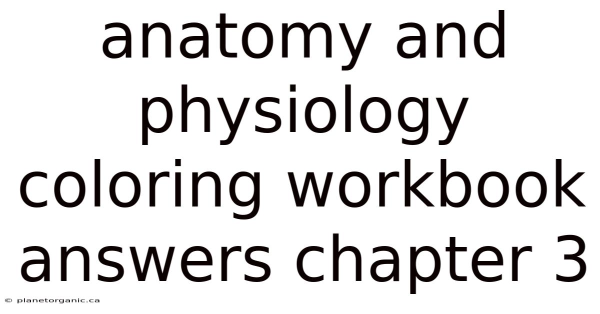 Anatomy And Physiology Coloring Workbook Answers Chapter 3