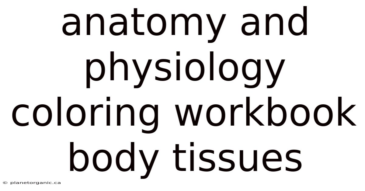 Anatomy And Physiology Coloring Workbook Body Tissues
