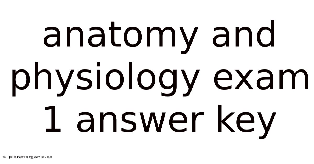 Anatomy And Physiology Exam 1 Answer Key