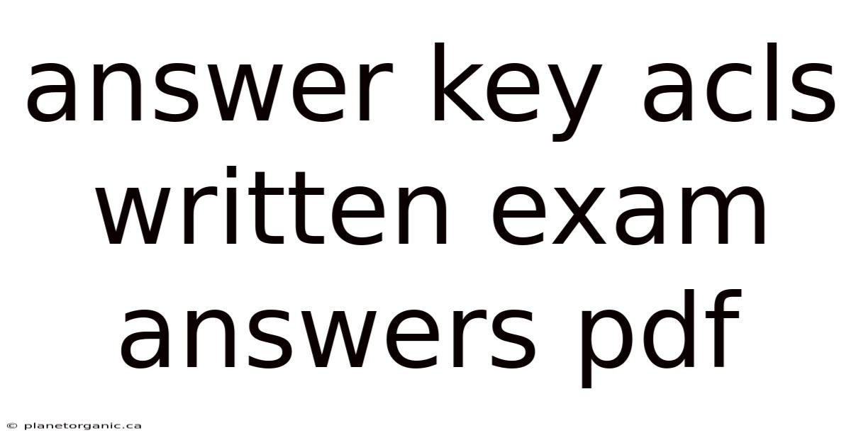 Answer Key Acls Written Exam Answers Pdf