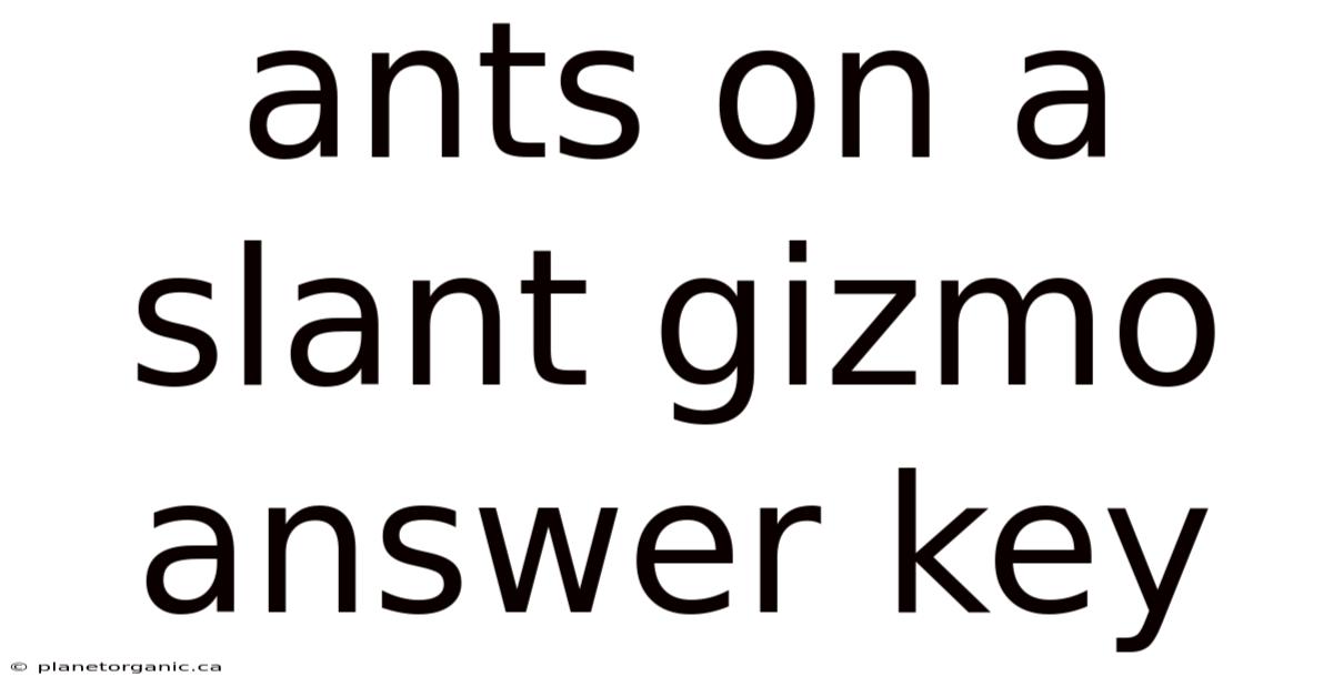 Ants On A Slant Gizmo Answer Key