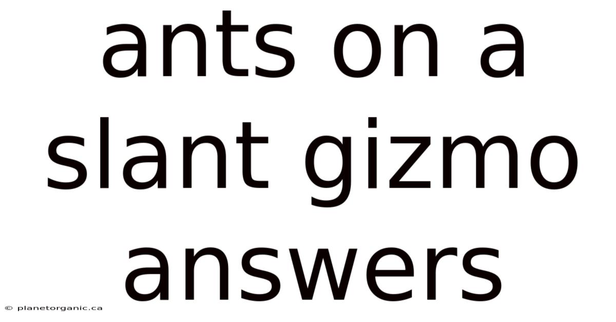 Ants On A Slant Gizmo Answers