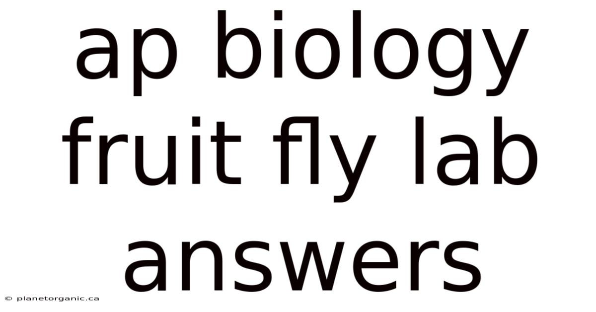 Ap Biology Fruit Fly Lab Answers
