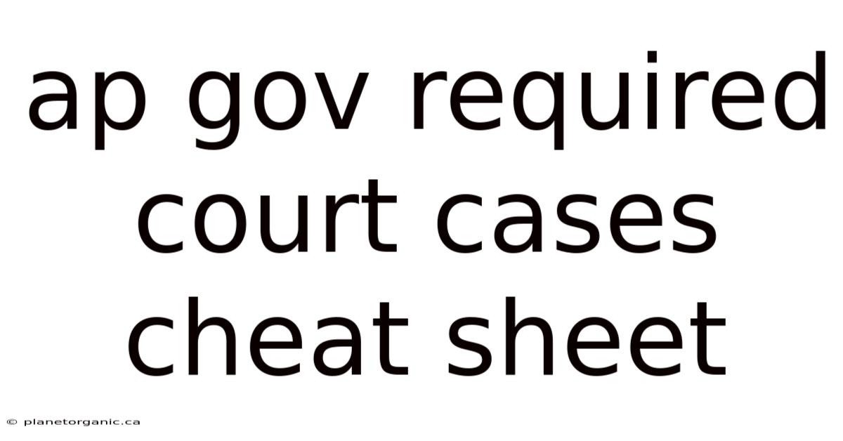 Ap Gov Required Court Cases Cheat Sheet