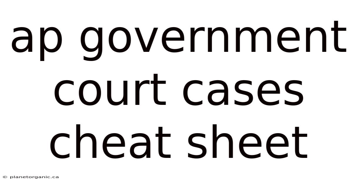 Ap Government Court Cases Cheat Sheet