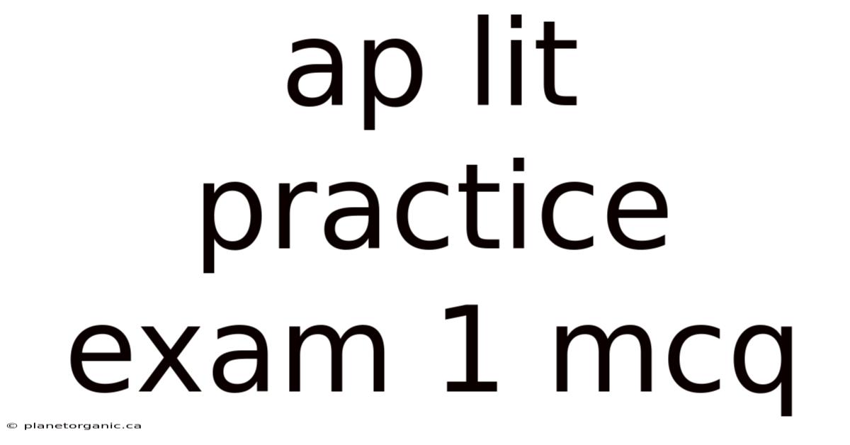 Ap Lit Practice Exam 1 Mcq