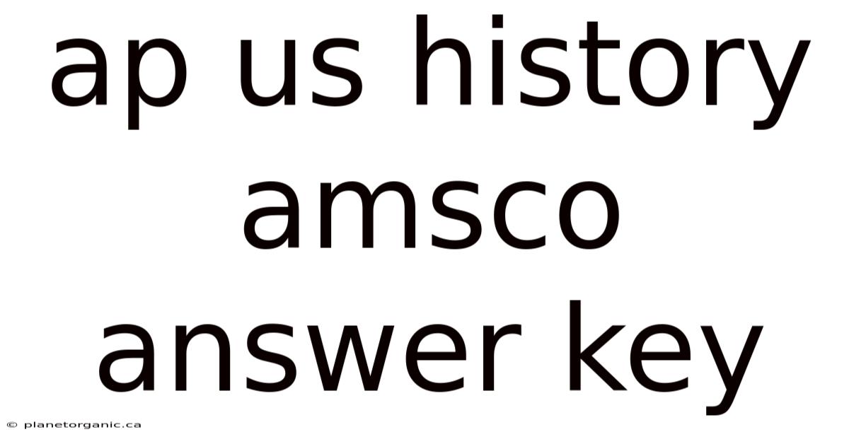 Ap Us History Amsco Answer Key