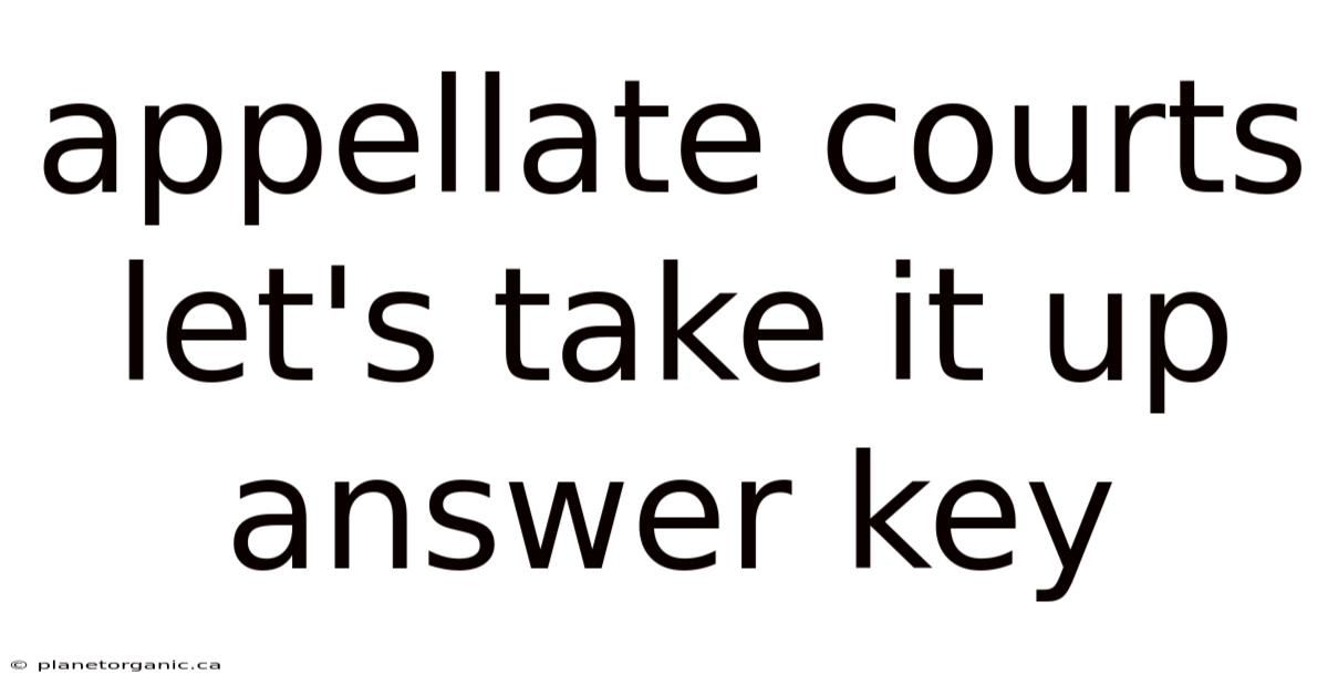 Appellate Courts Let's Take It Up Answer Key