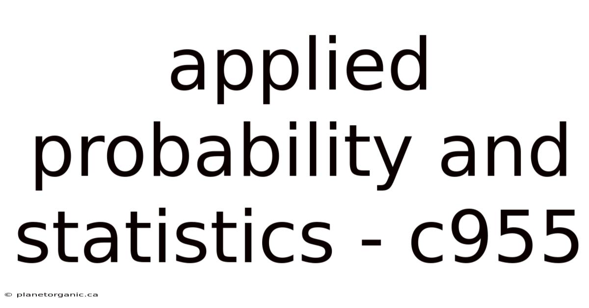 Applied Probability And Statistics - C955