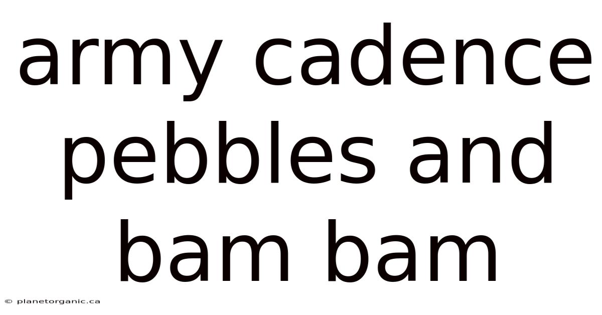 Army Cadence Pebbles And Bam Bam