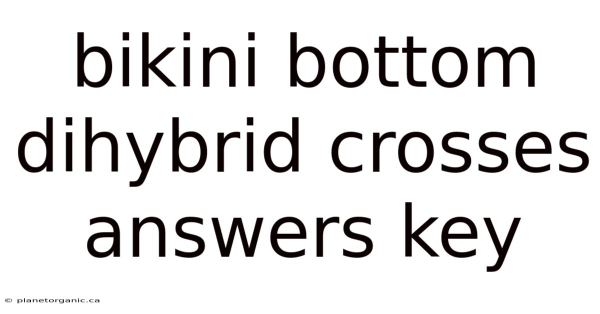 Bikini Bottom Dihybrid Crosses Answers Key